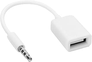 Adaptador de fone de ouvido de áudio USB para conector de 3,5 mm, conector macho à prova d'água de PVC para cabo de áudio USB fêmea, conectores de plugue para disco U externo de áudio de carro