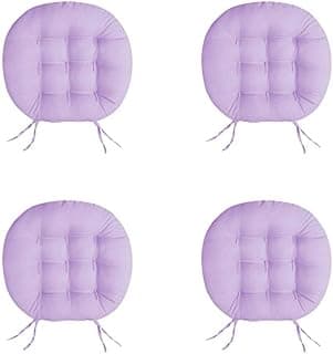 Kit 4 almofadas futon redondas 9 furos 40x40 lilás para cadeira sofá banco