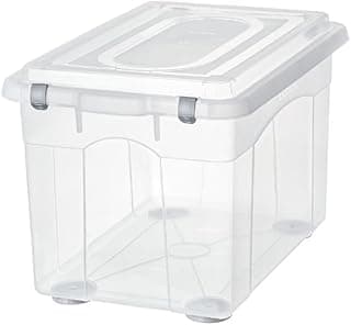 Caixa organizadora plástica transparente Sanremo 56,1 litros com travas, linha Top Stock