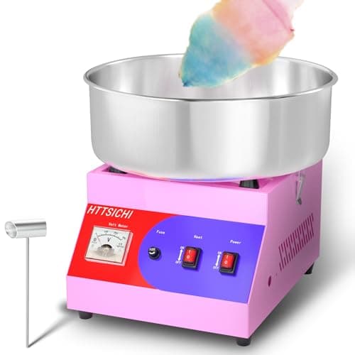 Máquina de algodão doce HTTSICHI rosa com controle de temperatura