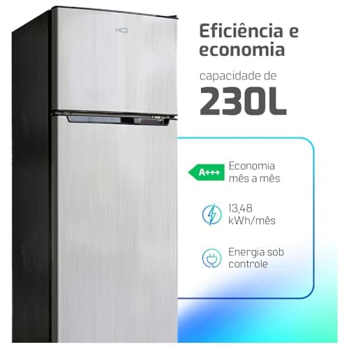 Geladeira Refrigerador HQ Defrost 230 Litros Cinza HQ-230RDF (127V)