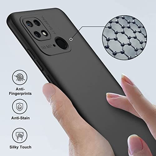 Capa para celular preta anti-impacto com toque sedoso e anti-impressão digital