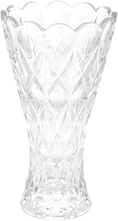 Vaso de cristal transparente Wolff Angel 14cm x 25cm com detalhes em relevo