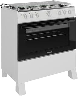 Fogão 6 bocas a gás Itatiaia Star New com forno 82l e acendimento automático, branco e preto, bivolt