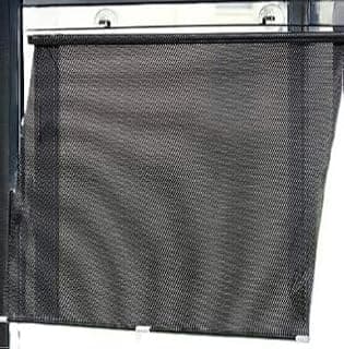 Cortina blackout preta com ventosas para janela, textura fina, fixada a moldura