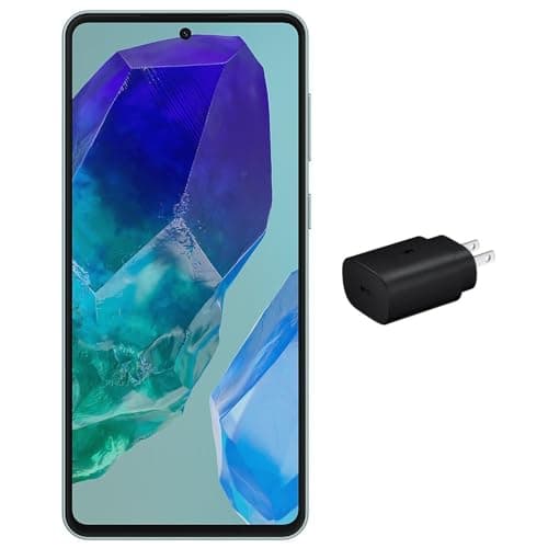 Smartphone Samsung Galaxy M55 5G verde claro com carregador