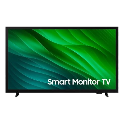 Monitor Samsung Smart TV 32 polegadas HD com interface verde e azul