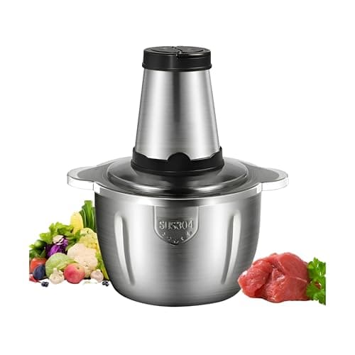 Processador de alimentos elétrico 2L 1200W em aço inoxidável com 2 velocidades