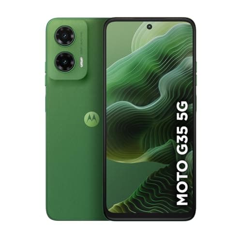 Smartphone Motorola Moto G35 5G cor verde com câmera dupla