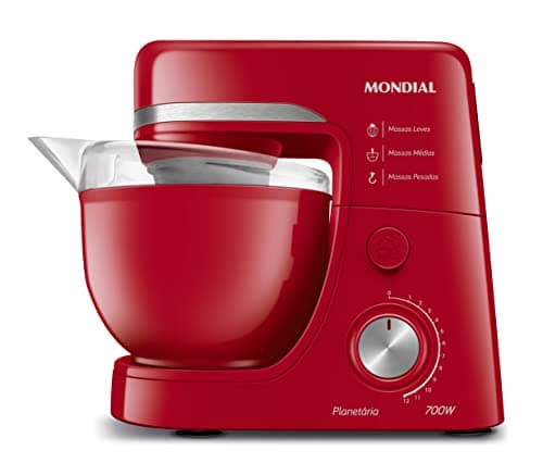 Batedeira Planetária Mondial Vermelha 700W 110V - BP-03-R
