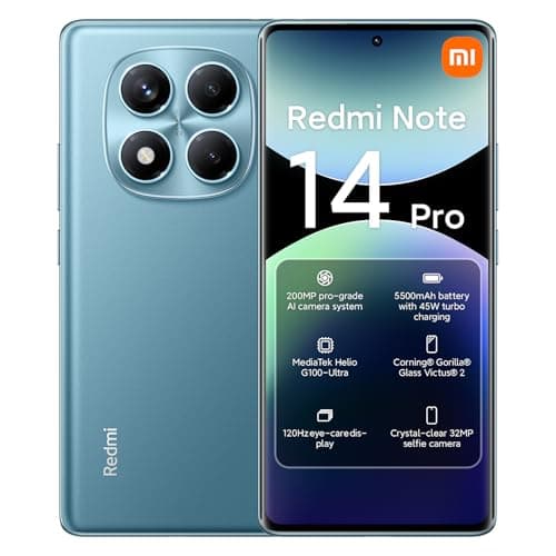 Smartphone Xiaomi Redmi Note 14 Pro 4G Azul Oceano com câmera quádrupla e display OLED