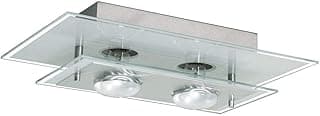 Lustre Luminaria Plafon com 02 Vidro para 02 Lampadas - Ideal para Sala, Quarto, Cozinha (Branco)