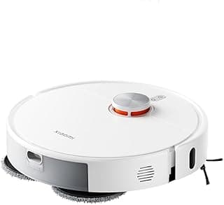 Aspirador robótico inteligente XIAOMI Vacuum S40 Pro, branco com escovas laterais e botão de controle.
