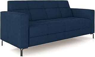 Sofá 2 Lugares Sala Living Industrial 160cm Senna K01 Veludo Azul Marinho - Lyam Decor