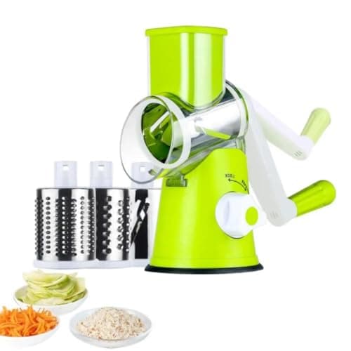 Cortador manual multifuncional verde neon para legumes e queijos