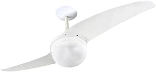 Ventilador de teto branco Spirit 202 com pás finas e cúpula circular
