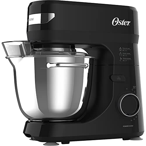 Batedeira planetária Oster Bowl Inox III, OBAT641, 220V, preto e aço inoxidável