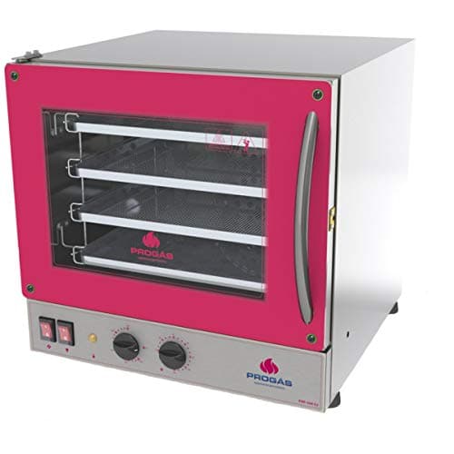Forno elétrico industrial Progás P37640 para pizza com 4 assadeiras, 127 Volts, cor rosa e aço inoxidável