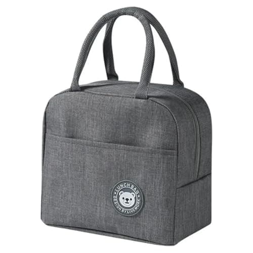 mala mão Térmica portatil Marmita mantem potes quente frio gelado Almoço Trabalho academia marmiteira isolamento dieta fitness bebida (Cinza)