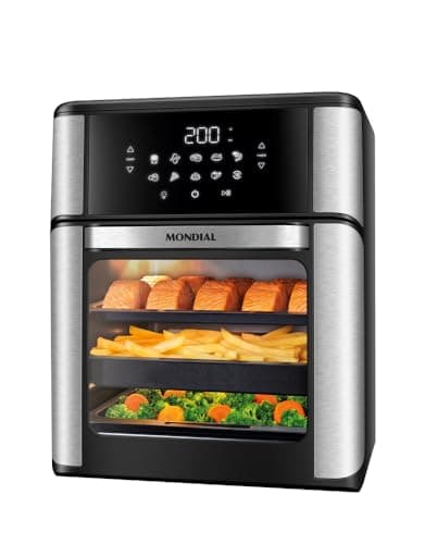Fritadeira Air Fryer Forno Oven Mondial AFON-12L-BI-BC 12L Preto/Inox