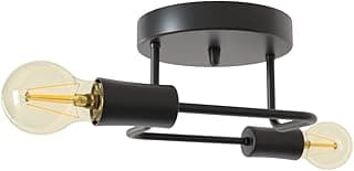 Lustre luminária Sputnik aranha preta com dois braços para sala, quarto e cozinha