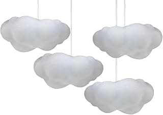 Kit 4 Luminárias Pendentes Infantil Nuvem Branca