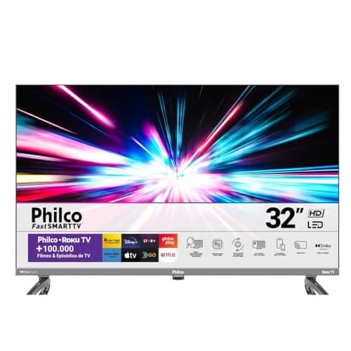 Smart TV 32 polegadas Philco PTV32K34RKGB Roku TV LED Dolby Audio