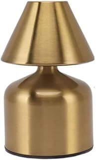 Mini luminária de mesa em metal dourado com design moderno, 3 níveis de iluminação, portátil e recarregável