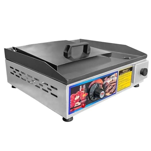 Chapa elétrica Sevefort Grill 40x35cm com termostato até 300°, 110V/220V, com abafador e prensa manual