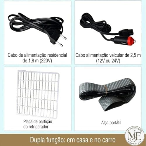 Geladeira Portátil 19L Mini Cooler 12V/220V – Frigobar Multiuso para Casa, Carro e Barco com Função Aquecer e Resfriar, Compacta e Silenciosa
