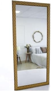 Espelho Com Moldura Na Cor Bege Para Pendurar Na Parede Sala Quarto Hall Lavabo Banheiro Metade Do Corpo(34x75CM)