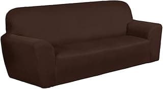 Capa de Sofá Protetora 4 Lugares King Extra Grande, Modelo Coladinha, Ajustável, Malha Grossa, sem Elástico (MARROM)