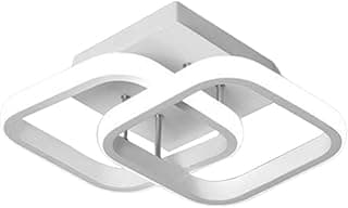 Luminária de teto quadrada LED bivolt com design moderno em metal branco