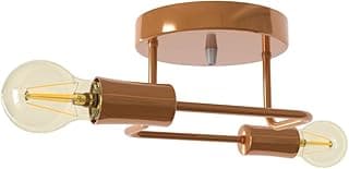 Luminária Sputnik de bronze com dois braços e lâmpadas de filamento