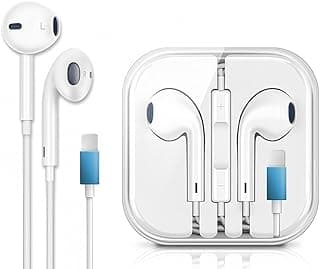 Fones de Ouvido Intra-Auriculares com Cabo Lightning Controle de Volume Branco para Iphone Ipad Android