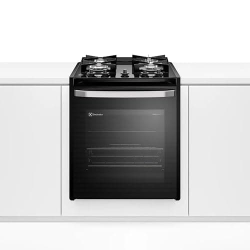 Fogão de embutir Electrolux Preto Experience com mesa de vidro, PerfectCook e VaporBake, quatro bocas