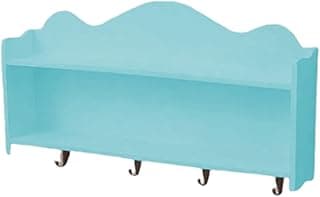 Baoblaze Prateleira de cozinha decorativa com ganchos, prática e com duas camadas, na cor azul, ideal para sala de estar, apartamento, escritório e de