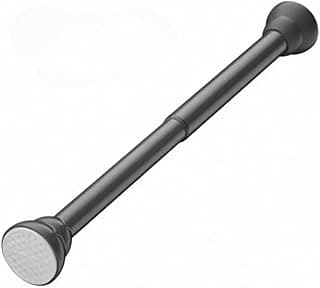 Haste extensível de metal em aço inoxidável cinza escuro para porta de box de banheiro