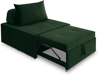 4 em 1 Poltrona Puff Chaise e Cama Ares Verde Estofama