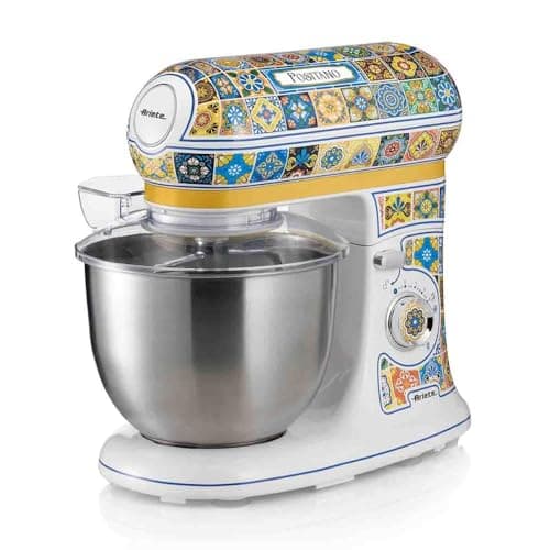Batedeira planetária Ariete Positano 5,5l 1200w 127v com design colorido e floral