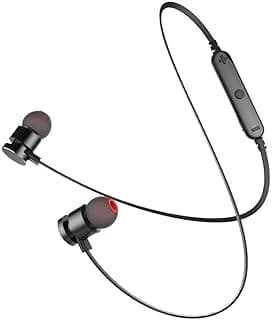 Fone de ouvido Bluetooth Kaidi Esportes Kd-901 com fones magnéticos pretos e cabo preto