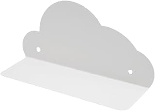 Prateleira flutuante para exibição, estilo boho, ideal para pendurar livros, exibir pequenos artesanatos, na parede, no banheiro, brinquedos e na, Branco