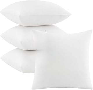 Kit 4 almofadas decorativas brancas 50x50cm com fibra siliconada antialérgica