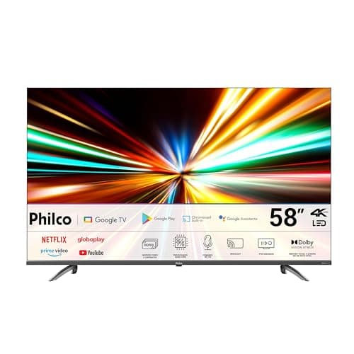 Smart TV 58'' Philco LED 4K Google TV HDR10 P58KGA com interface de menu