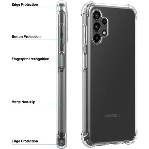 Capa transparente Samsung Galaxy A13 4G, proteção câmera, bordas elevadas.