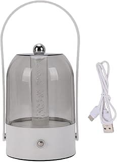 Luminária de mesa vintage portátil branca com recarga USB