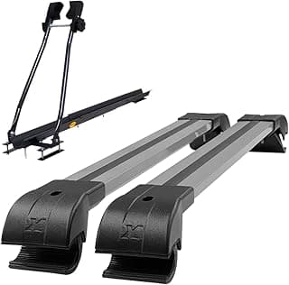 Rack de teto preto e cinza para carro com suporte de bicicleta