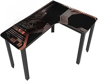 Mesa Gamer em L 120cm Escrivaninha de Canto Home Office Mesa Computador Setup Geek Moderna(Circuit Preto)