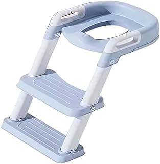 Assento Redutor Sanitário Infantil com Escada Dobrável suporta até 45 kg (Azul)