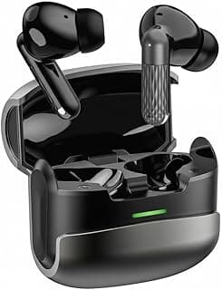 Fone de Ouvido Bluetooth 5.4 Sem Fio True Wireless, Cancelamento de Ruído, Microfone para Chamadas, Estojo de Carregamento, Bateria de Longa Duração, Resistente à Água, iPhone e Android